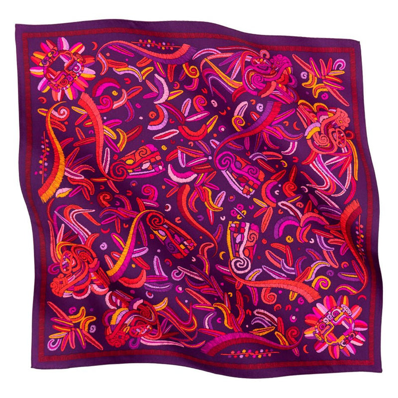 SMALL SILK SCARF - QUETZALCOATL - Pineda Covalin US