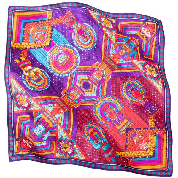 SMALL SILK SCARF - SMILING FACES - Pineda Covalin US