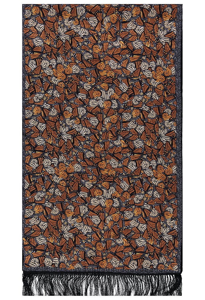 Shawl with butterfly pattern on a plain background