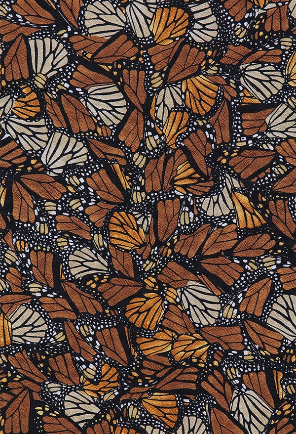 ORIGINAL MONARCH BUTTERFLY SHAWL WITH VELVET