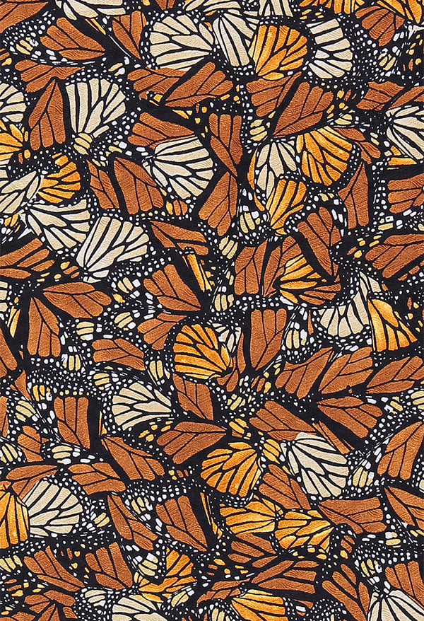 MONARCH BUTTERFLY  WITH SILK ON TWO SIDES SCARF