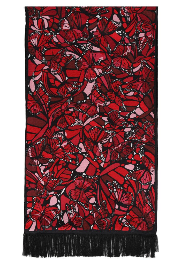 SILK SHAWL WITH VELVET - BUTTERFLY FLIGHT – Pineda Covalin US