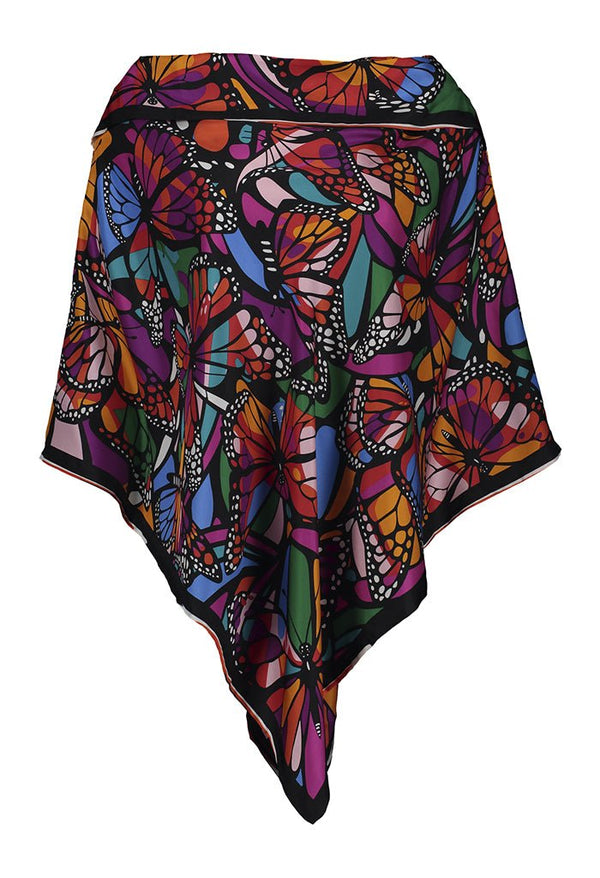 MONARCH BUTTERFLY PONCHO – LIGHTWEIGHT BOHO WRAP WITH VIBRANT BUTTERFLY PRINT - Pineda Covalin US