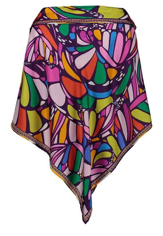 ABSTRACT BUTTERFLY PONCHO
