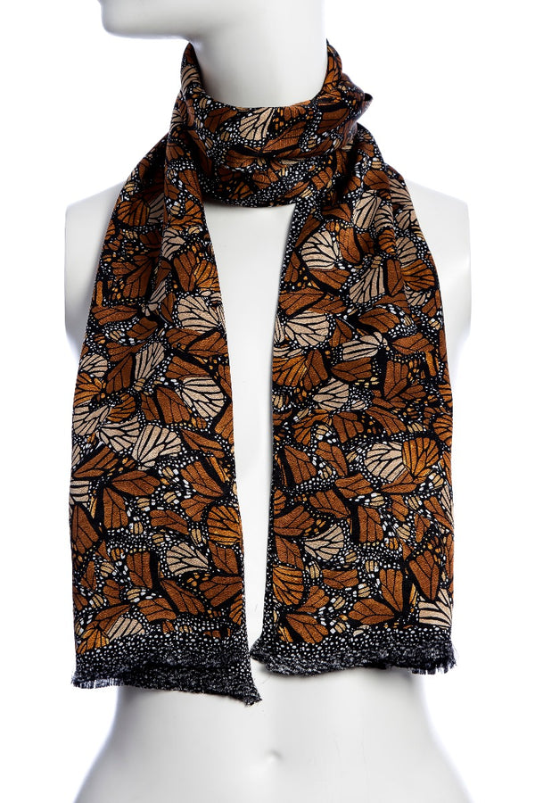 MONARCH BUTTERFLY DOUBLE SIDED SHAWL