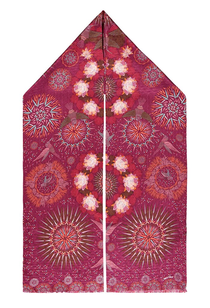 DOUBLE SIDED LONG SCARF - HUMMINGBIRD - Pineda Covalin US