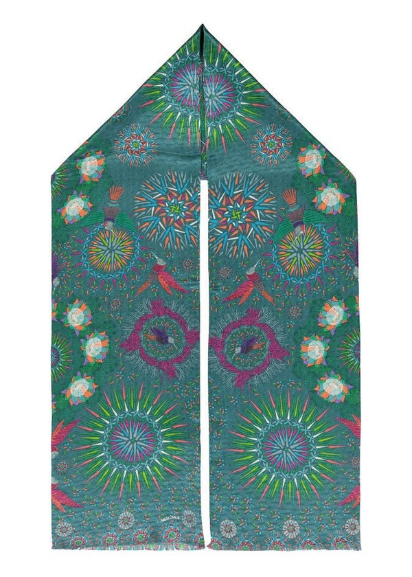 DOUBLE SIDED LONG SCARF - HUMMINGBIRD - Pineda Covalin US