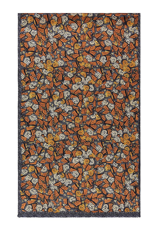 JACQUARD SILK SHAWL - MONARCH BUTTERFLY - Pineda Covalin US