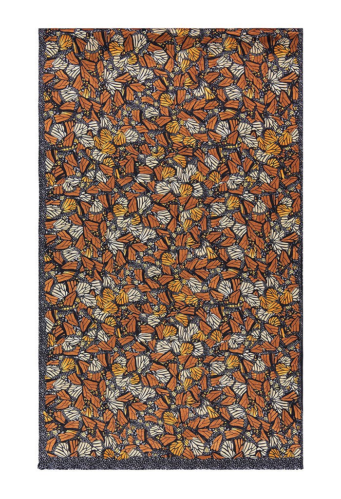 JACQUARD SILK SHAWL - MONARCH BUTTERFLY - Pineda Covalin US