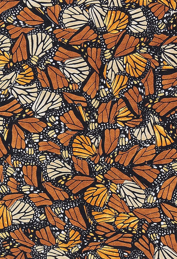JACQUARD SILK SHAWL - MONARCH BUTTERFLY - Pineda Covalin US