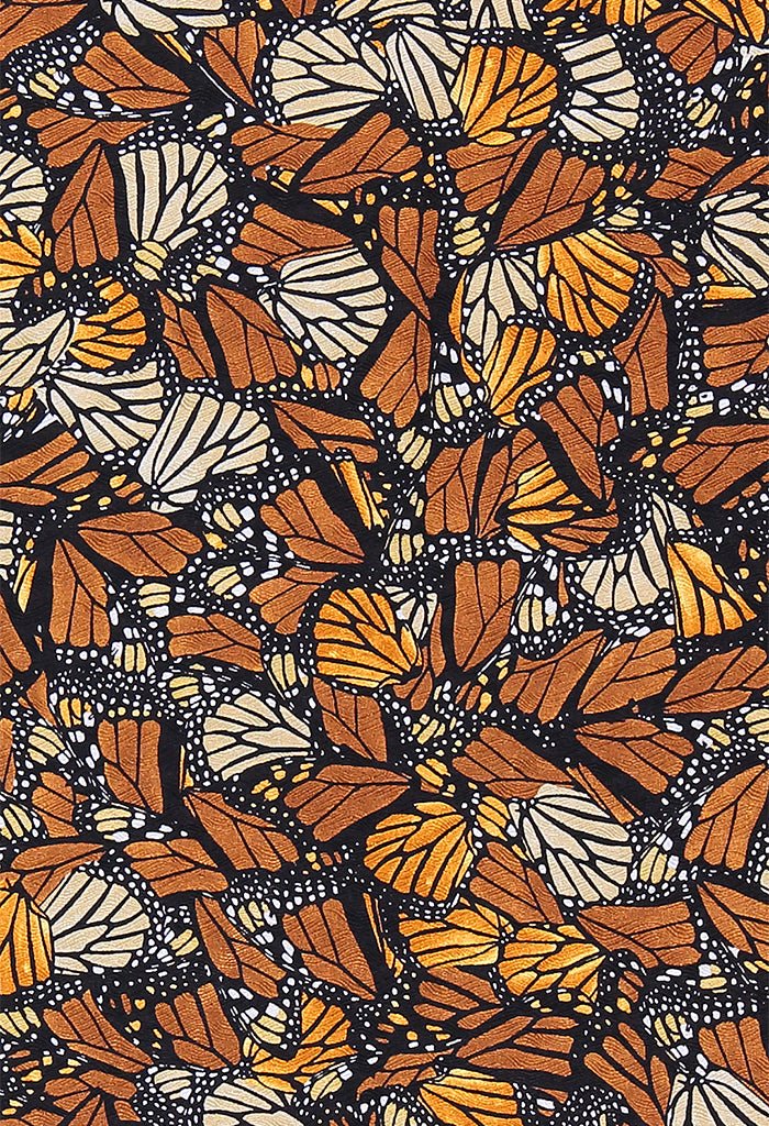 JACQUARD SILK SHAWL - MONARCH BUTTERFLY - Pineda Covalin US