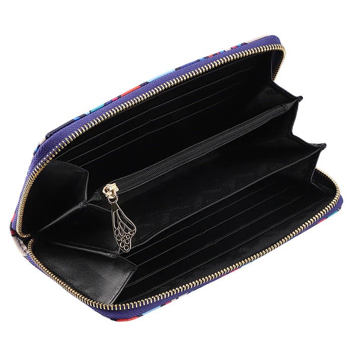 LARGE SAFFIANO WALLET - ABSTRACT BUTTERFLY - Pineda Covalin US