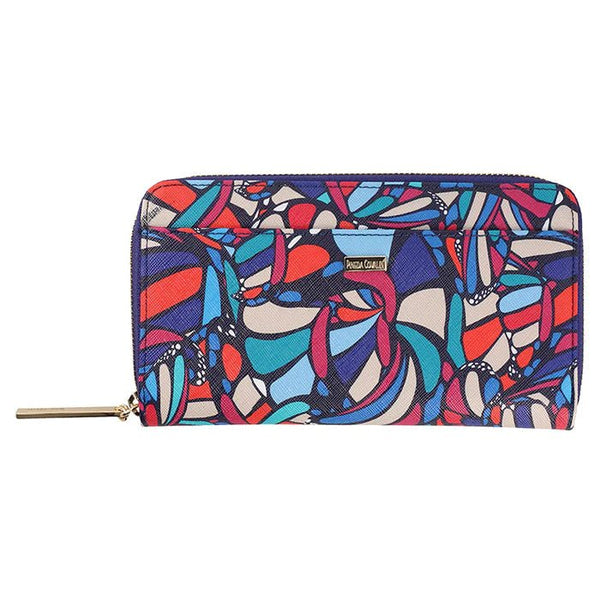 LARGE SAFFIANO WALLET - ABSTRACT BUTTERFLY - Pineda Covalin US