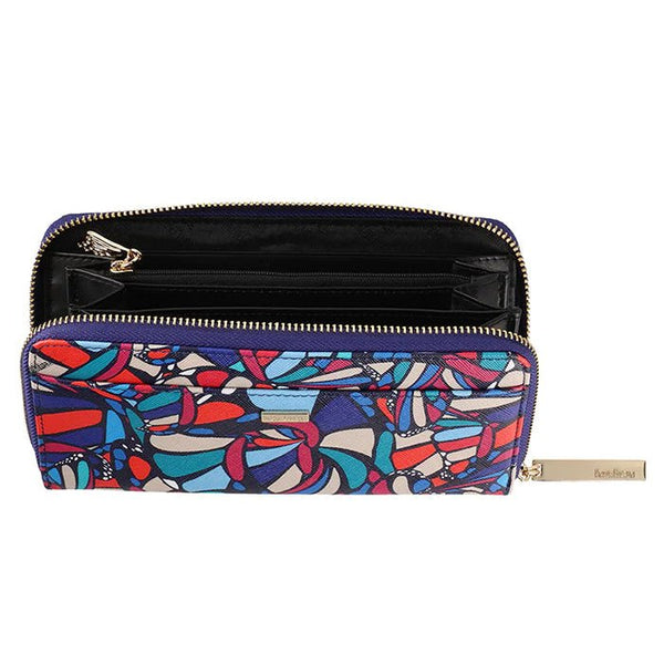 LARGE SAFFIANO WALLET - ABSTRACT BUTTERFLY - Pineda Covalin US