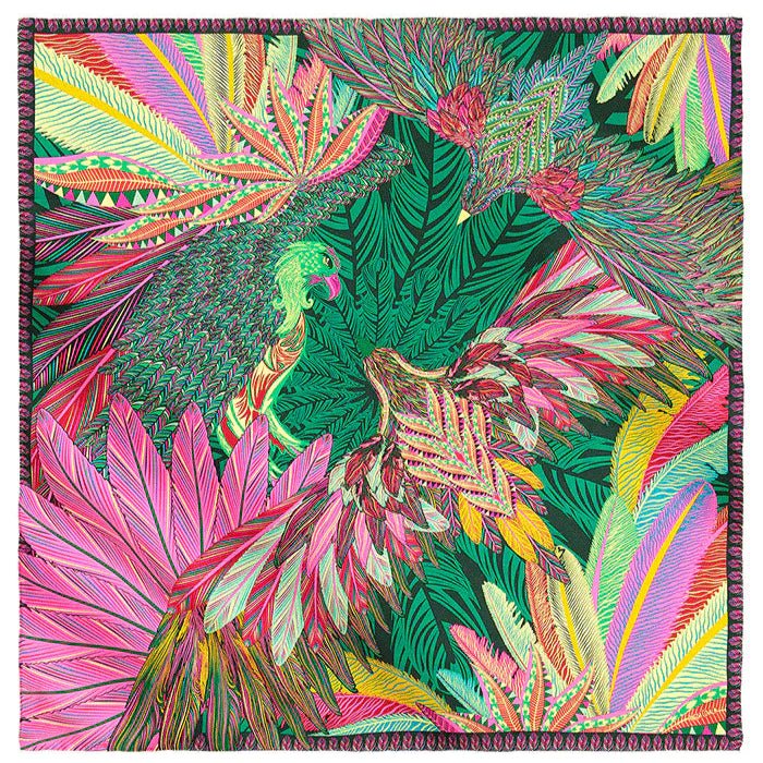 LARGE SILK SCARF - MEXICAN GOLDEN EAGLE - Pineda Covalin US