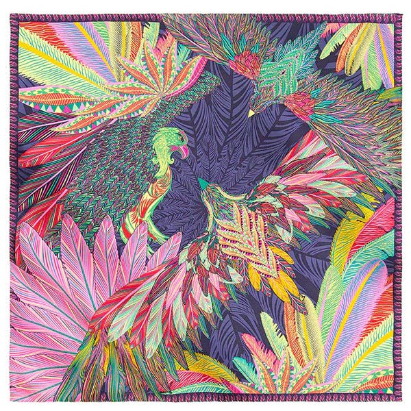 LARGE SILK SCARF - MEXICAN GOLDEN EAGLE - Pineda Covalin US