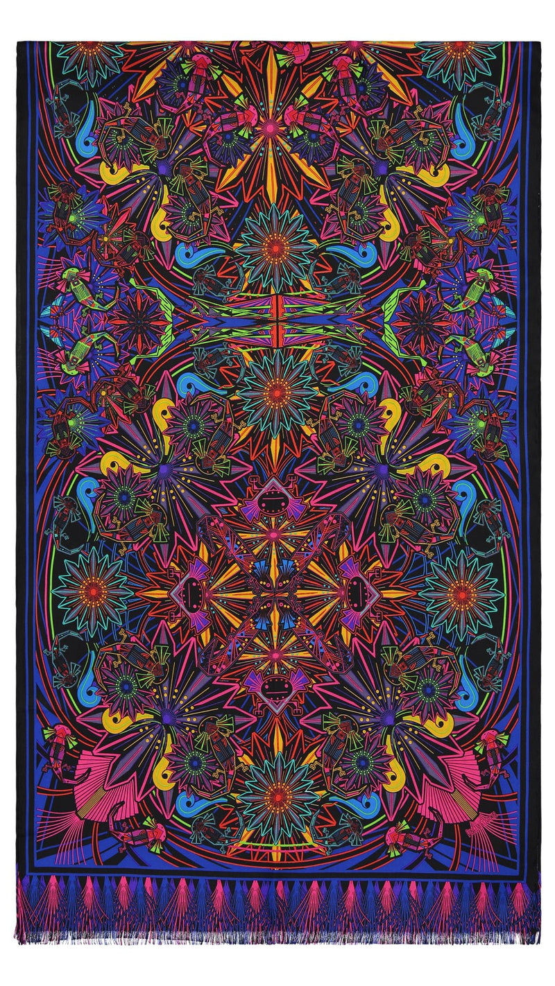 SILK SHAWL WITH VELVET - AXOLOTS - Pineda Covalin US