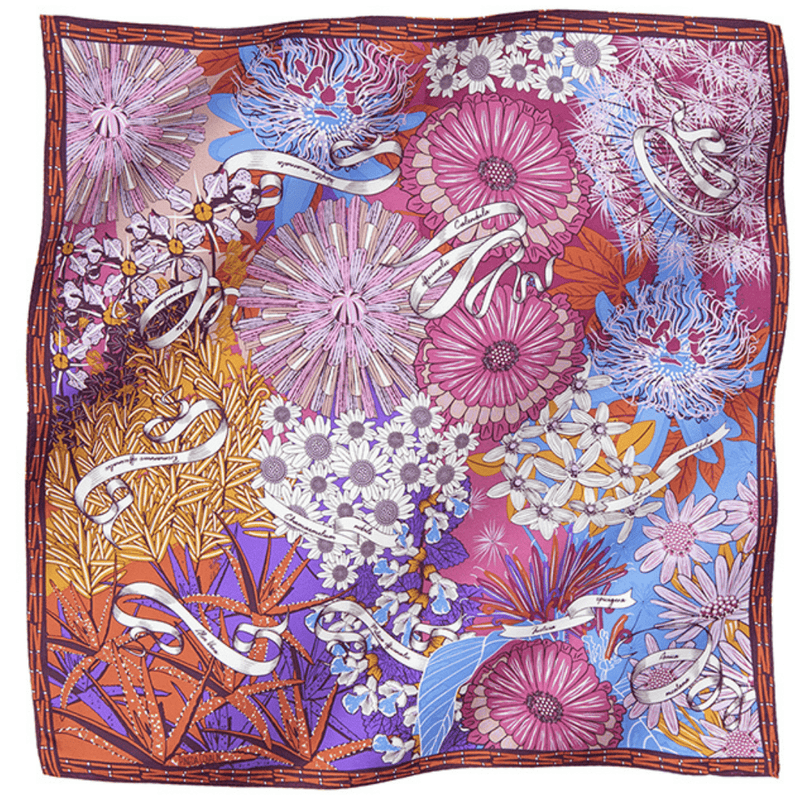 SMALL SILK SCARF - HERBALIST FLOWERS - Pineda Covalin US
