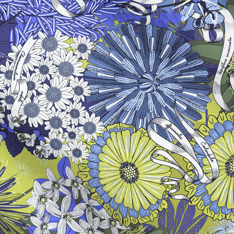 SMALL SILK SCARF - HERBALIST FLOWERS - Pineda Covalin US