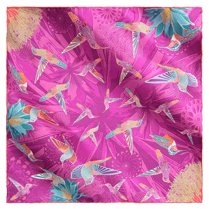 SMALL SILK SCARF - HUMMINGBIRD - Pineda Covalin US