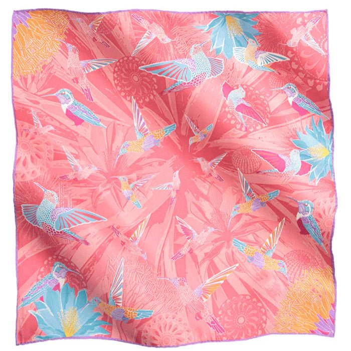 SMALL SILK SCARF - HUMMINGBIRD - Pineda Covalin US