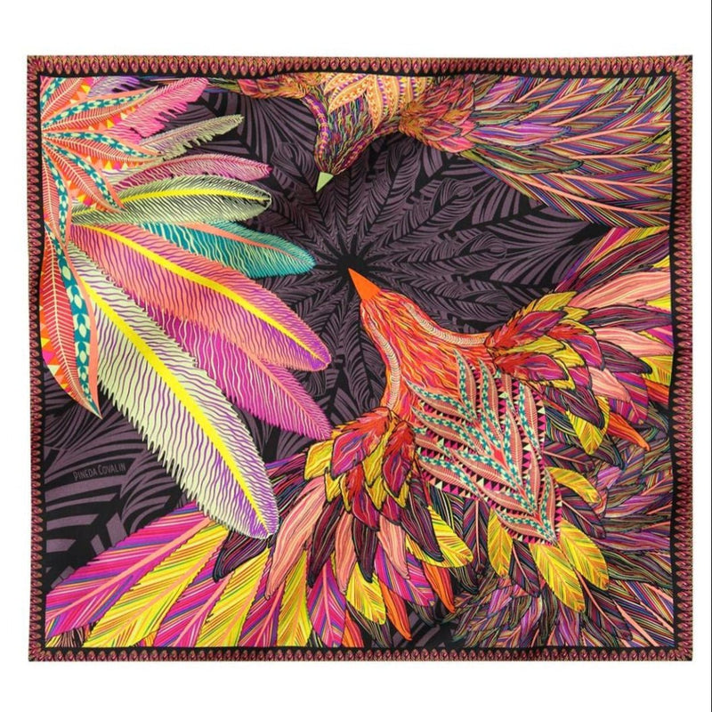 SMALL SILK SCARF - MEXICAN GOLDEN EAGLE SMALL - Pineda Covalin US