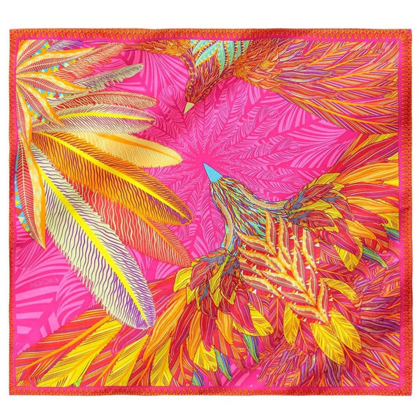 SMALL SILK SCARF - MEXICAN GOLDEN EAGLE SMALL - Pineda Covalin US