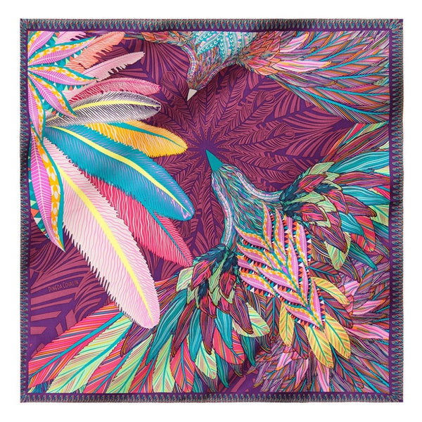 SMALL SILK SCARF - MEXICAN GOLDEN EAGLE SMALL - Pineda Covalin US