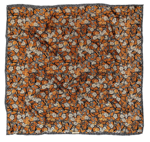 SMALL SILK SCARF - MONARCH BUTTERFLY - Pineda Covalin US