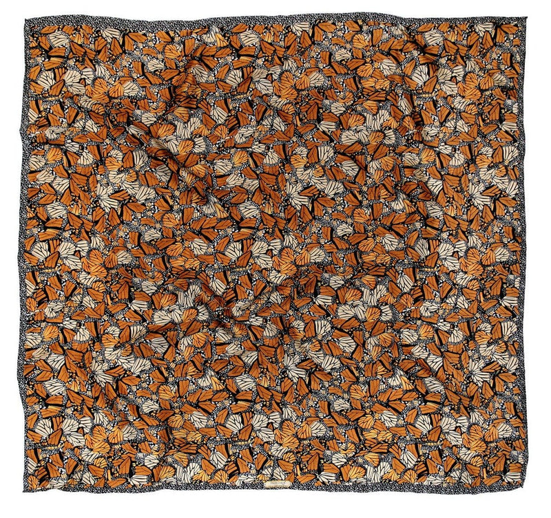SMALL SILK SCARF - MONARCH BUTTERFLY - Pineda Covalin US