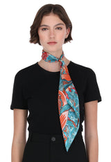 SMALL SILK SCARF - WHALE - Pineda Covalin US